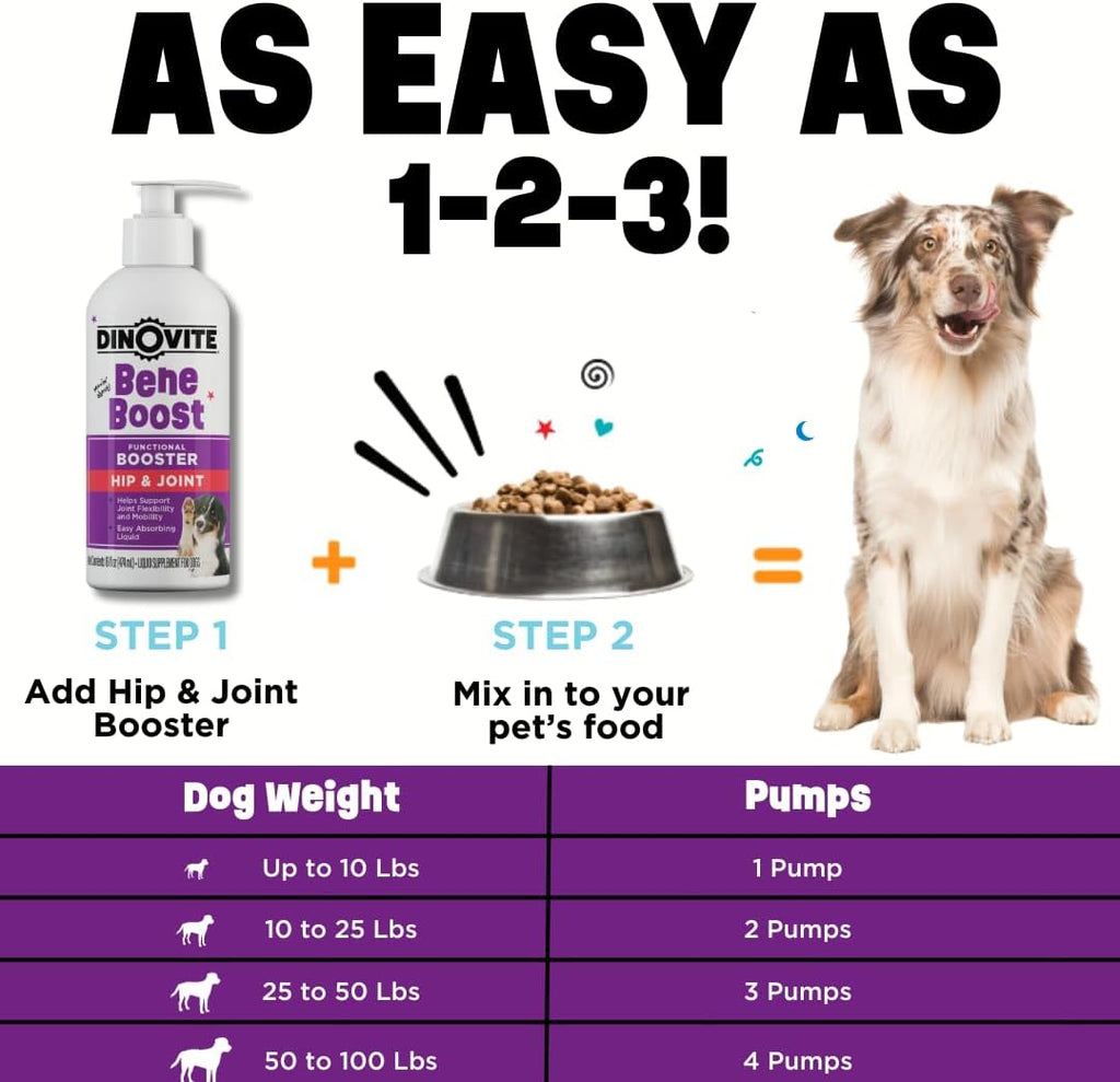 Dinovite BeneBoost Hip & Joint Meal Topper for Dogs, Bacon Flavor, 6 oz