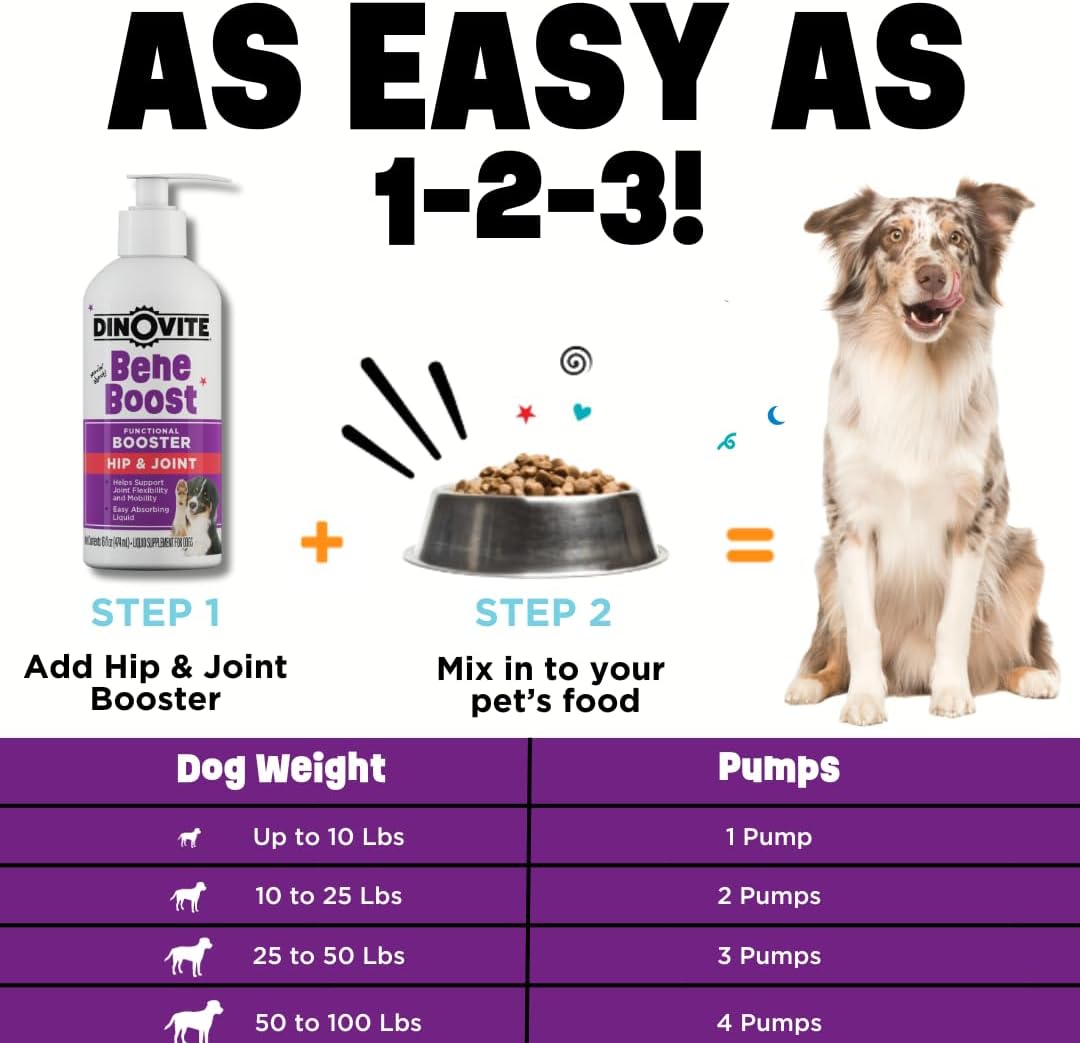 Dinovite BeneBoost Hip & Joint Meal Topper for Dogs, Bacon Flavor, 6 oz