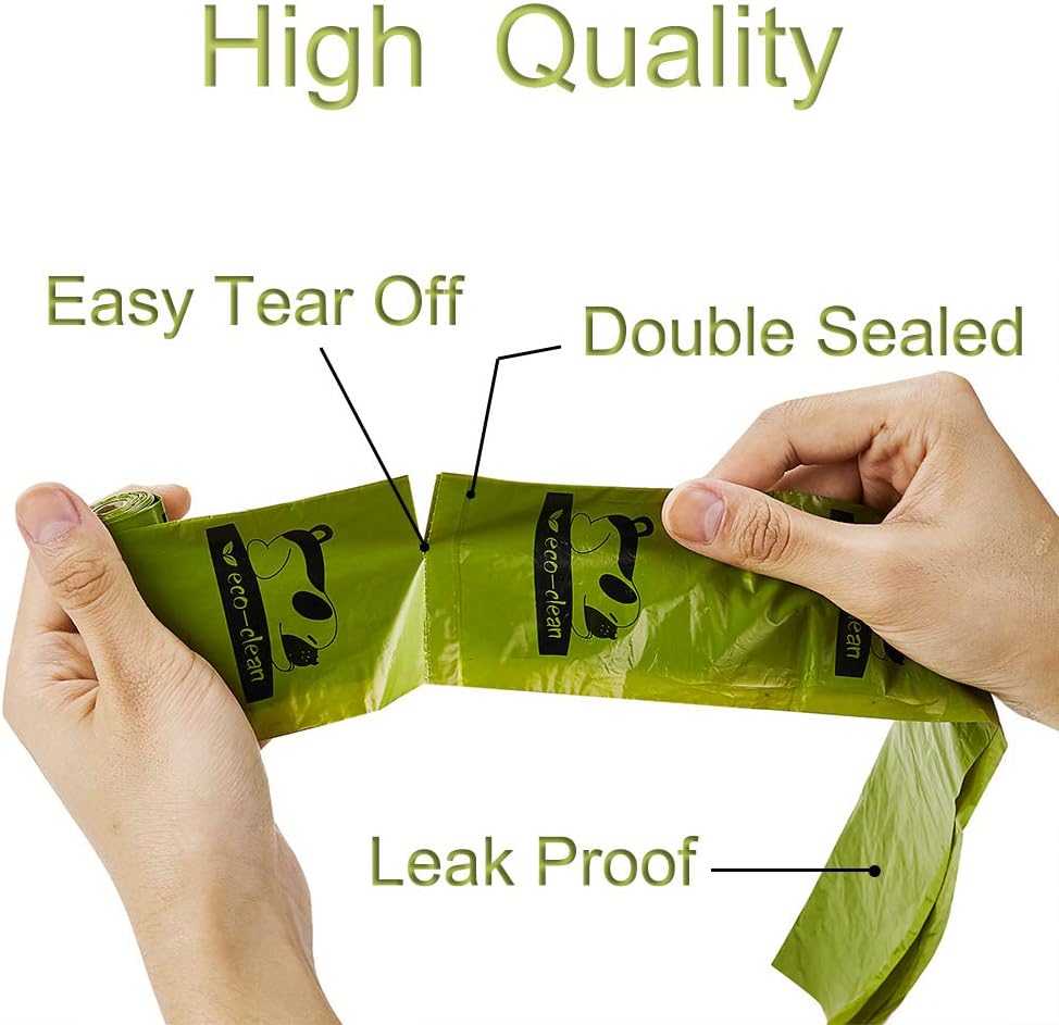 ECO-CLEAN Dog Poop Bags, 24 Rolls/360 Bags with Dispenser | Dog Waste Bags, Unscented, Leak-Proof, Easy Tear-Off