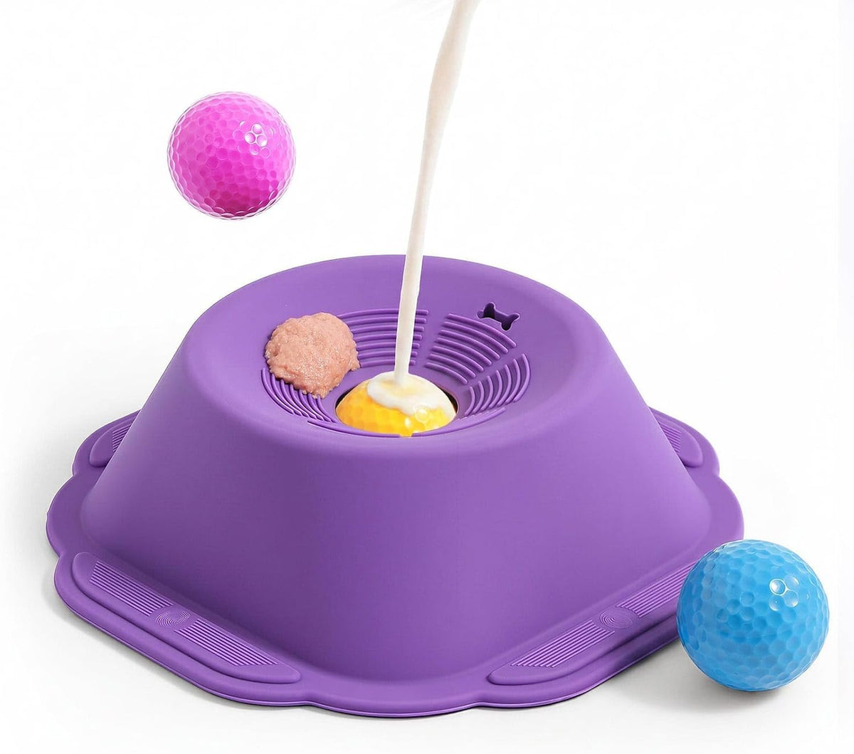 Dog Licking Bowl with Rolling Ball, Lick Toy, Anti Boredom Toys