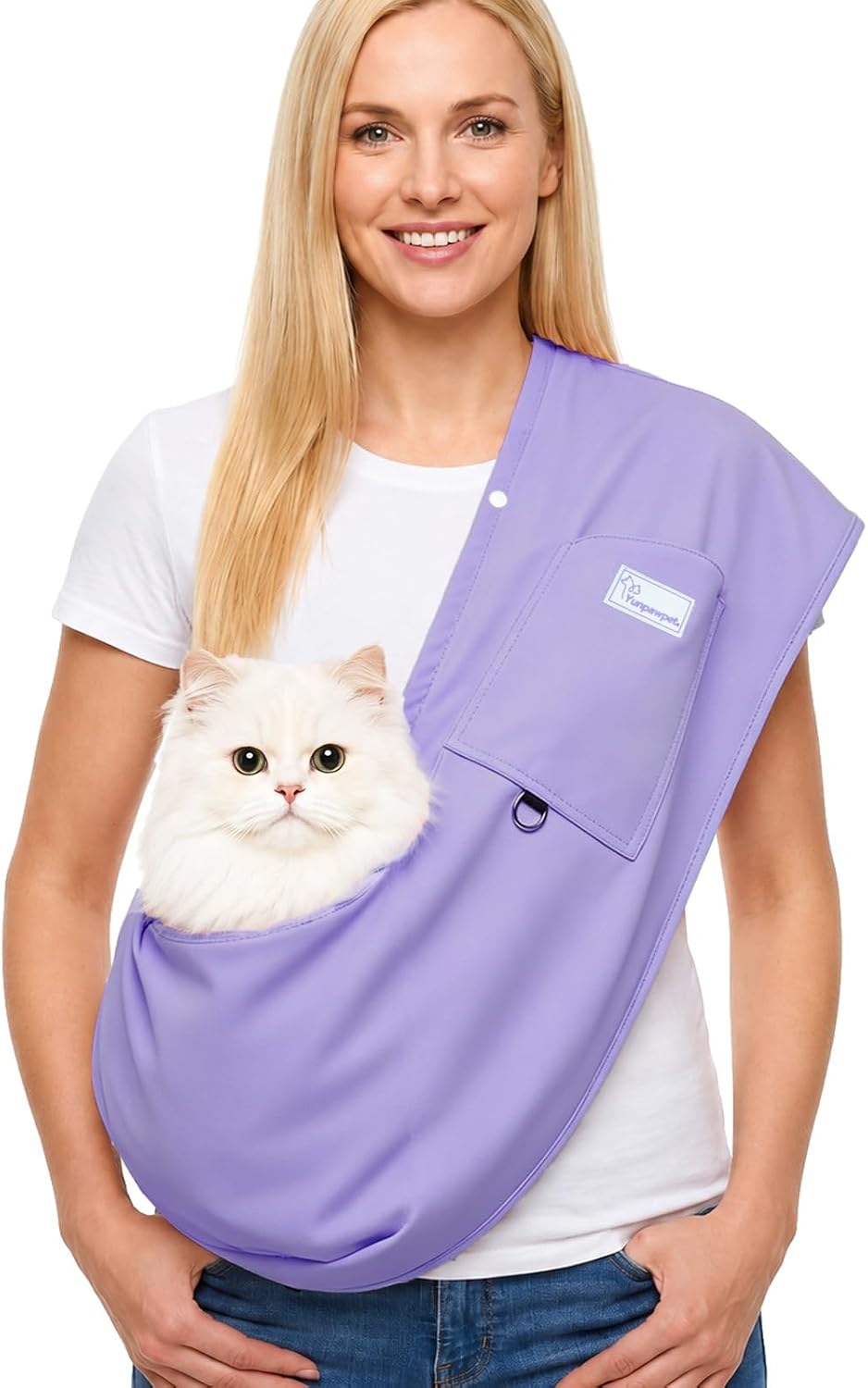 Ice Silk Dog Sling Carrier, Adjustable Safety Strap