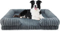 Orthopedic Dog Bed for Medium Large Sized Dog, 35*24.8*6.7" Washable Waterproof 25D Egg Crate Foam Dog Beds with C-Shape Bolster Support for Senior Dogs with Removable Cover non-Slip Bottom