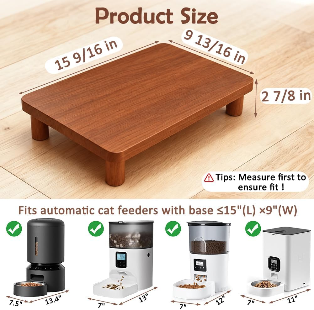SZEE Cat Food Stand, Elevated Cat Feeder Stand for Automatic Feeder & Bowls