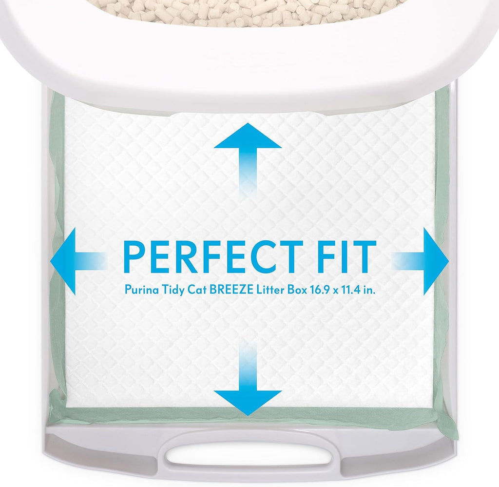 Paw Inspired Cat Pads, Original/Unscented, 16.9 x 11.4 Inch, 20 Count | Generic Refills for Tidy Cats Breeze Litter Box System, Super Absorbent Pee Pads, Kitty Litter Liners for Easy Cleaning