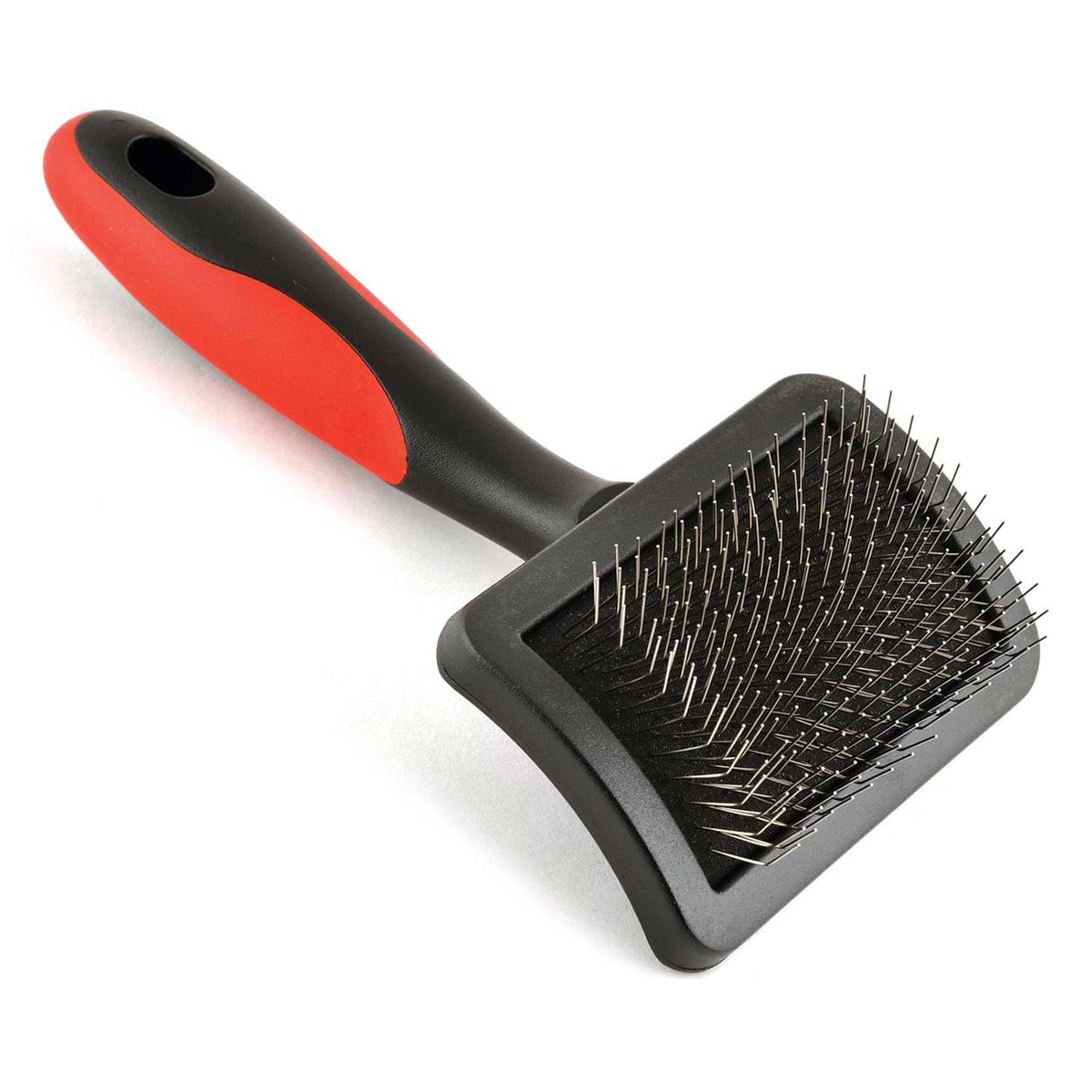 Jeffers Pet Hard Pin Universal Slicker Brush for Dogs, Cats, Horses – Firm Bristles Grooming Tool, Detangling, Tangle Free Coat, Mats, Shedding, Curved Head, Travel Friendly, Easy Storage - Small