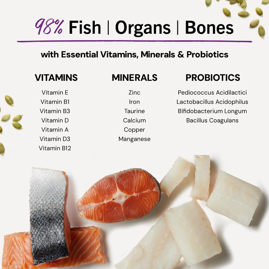 Stella & Chewy's Freeze-Dried Raw Cat Dinner Morsels - Premium Salmon & Cod Recipe with 98% Wild-Caught Fish & Organs - Natural Grain-Free Cat & Kitten Food - Made in USA - 3.5 oz (Pack of 2)