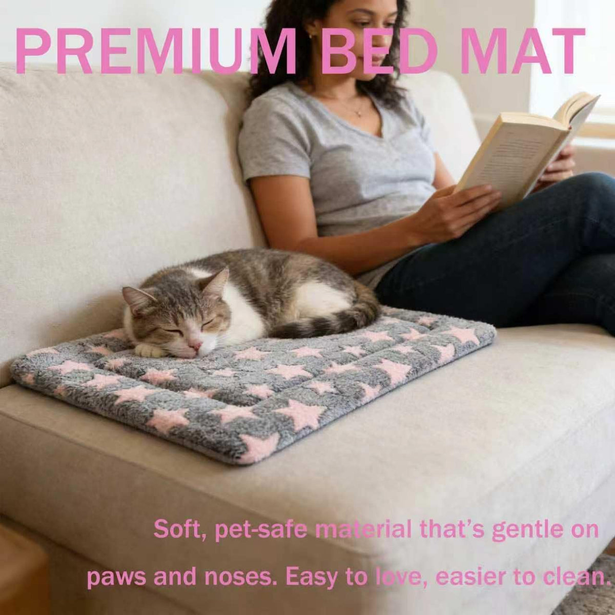 Cat & Dog Bed Mat - Reversible Dog Crate Bed Mats, Soft & Breathable Kennel Pad, Durable Crate Bed for Extra Small Dogs & Cats