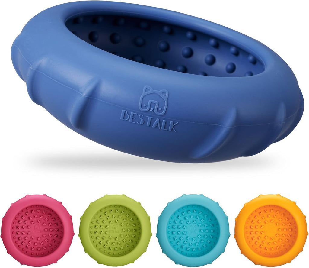 Dog Lick Bowl, Bestalk Wobbly Freeze Bowl Enrichment Feeder for Dogs, Anxiety Relief Lick Mat Puzzle Toy for Distraction, BPA Free Silicone, Dishwasher Safe(Dark Blue,L)