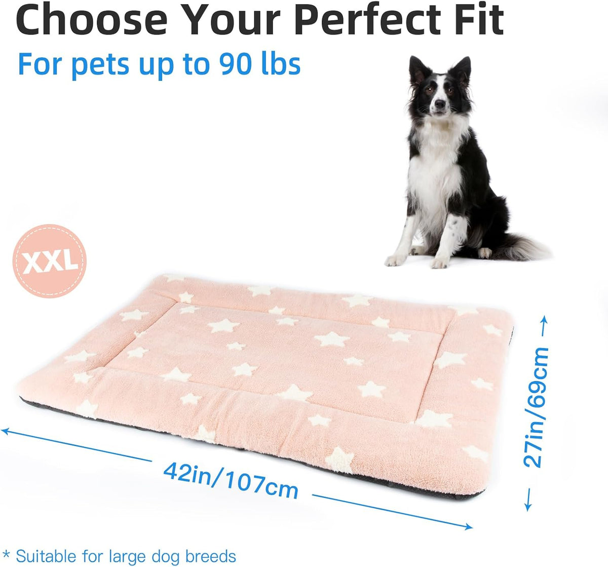 Mora Pets Dog Crate Pad Dog Bed for Crate Washable Flat Pet Kennel Mat Cute