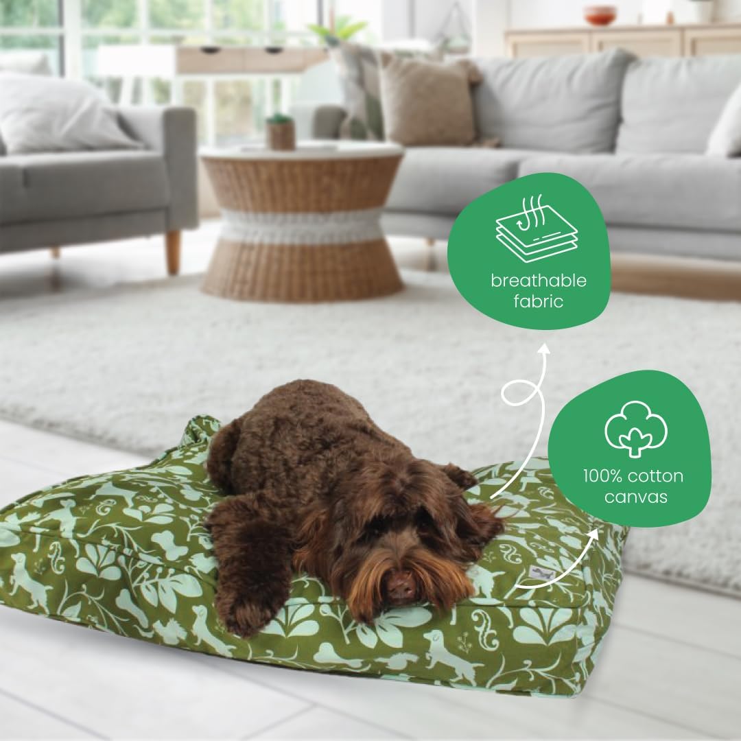 Molly Mutt Light Green Dog Bed Cover, Non-Toxic & 100% Cotton, 36"x45"x5"