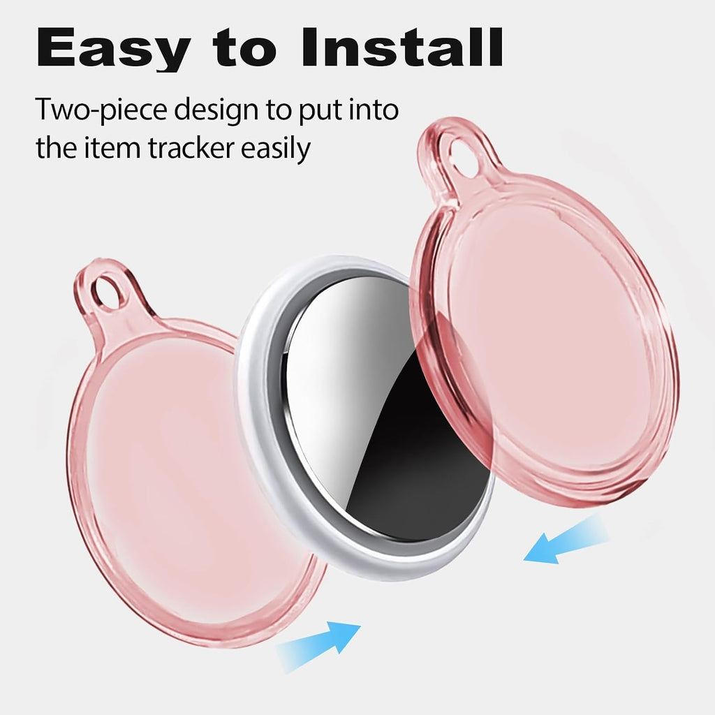[2 Pack] IPX8 Waterproof Case for AirTag 2nd Gen (2026) & 1st Gen, Full Body Holder Keychain, Anti-Scratch Cover for Apple for Air Tags, Luggage, Pet Collar, Car Keys, Kids（Pink/Purple）