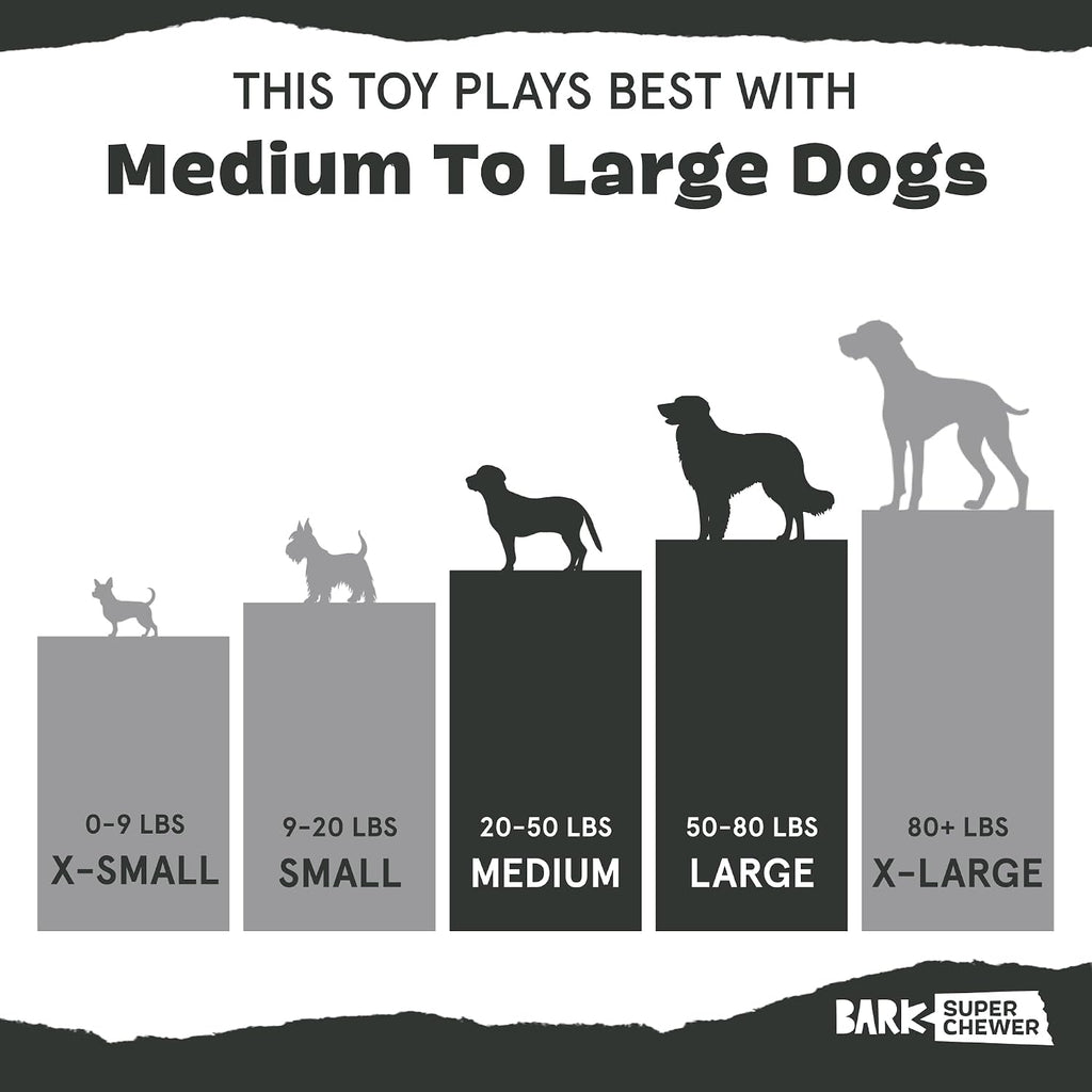 BarkBox Chopper Super Chewer - Toy for Large Dogs | Durable Dog Toy for Aggressive Chewers - Vanilla Mint Scented Chew