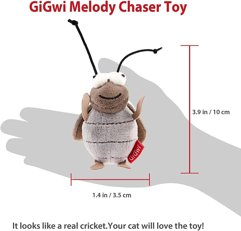Gigwi Interactive Cricket Cat Toy, Automatic Cricket Squeaky Cat Toys, Play and Squeak Electronic Cricket Toy for Cats Kitten Indoor