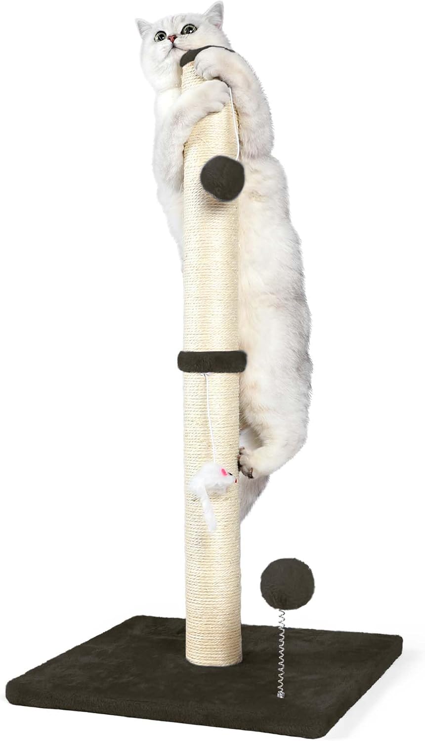ANWA 32" Tall Sisal Cat Scratching Posts Tree for Indoor Cats Adults, Brown