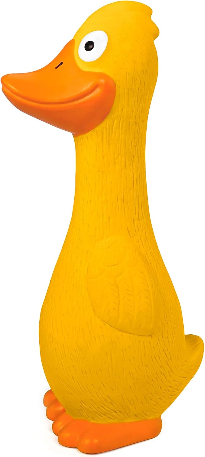 CHIWAVA 2PCS 7.9" Squeak Latex Dog Toys Yellow Duck for Small Medium Dogs