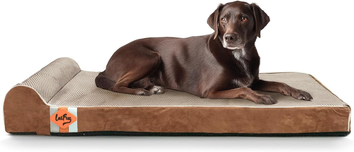 Laifug Orthopedic Dog Bed, Brown40''x25''x5.5'', Memory Foam