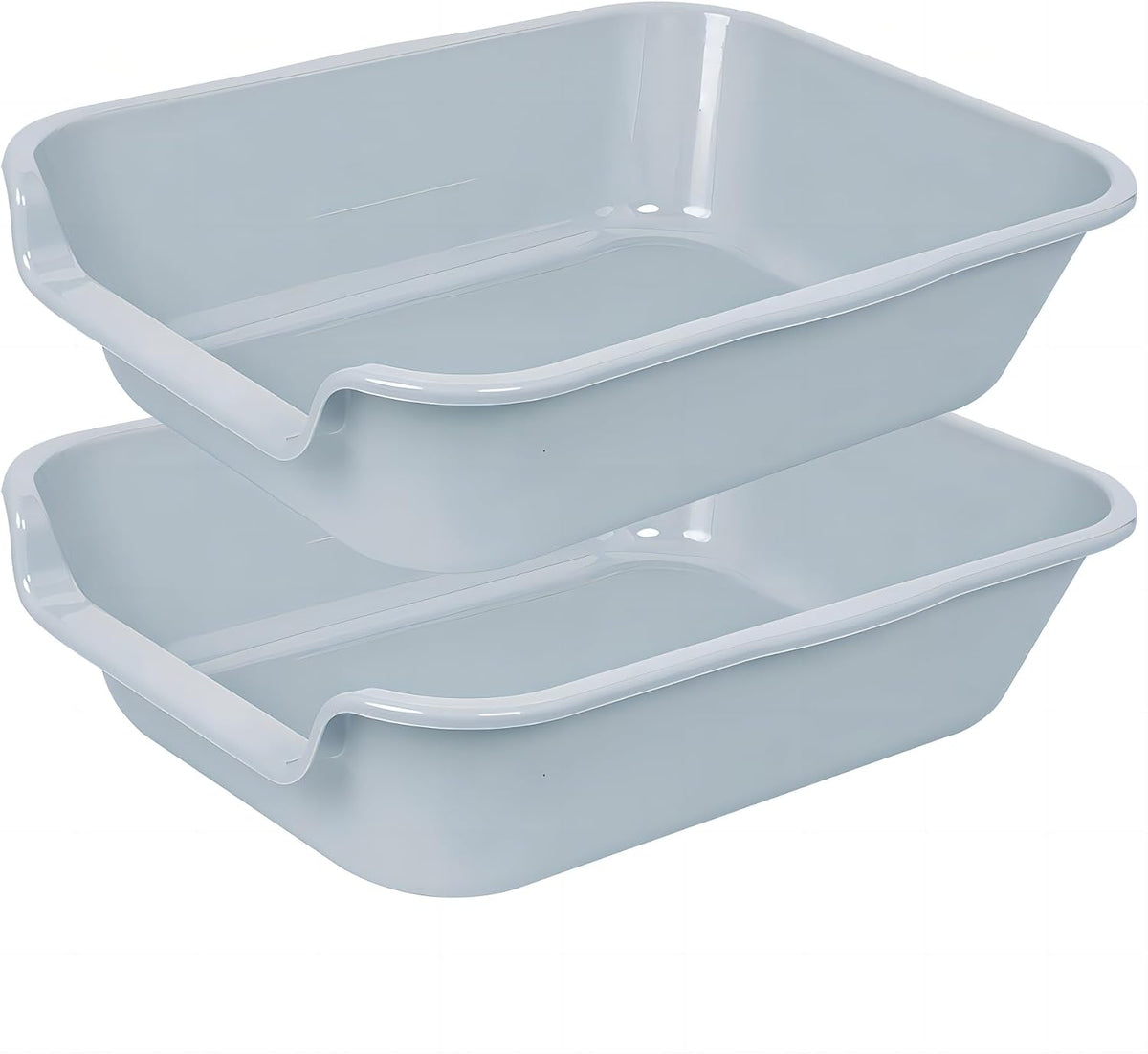 Extra Large Low Entry ABS Cat Litter Box, Grey, 20" L x 15.5" W, 1 Pack | Durable low entry litter box, non-stick, odor-free, ideal for seniors, kittens, rabbits, large cats and multi-pet homes.