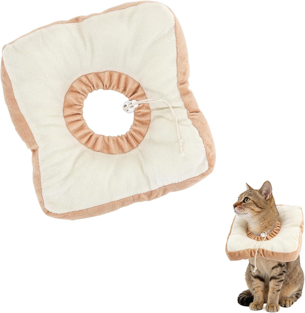Toast Cat Recovery Cone, Adjustable Pet Elizabethan Collar for Cats &Puppy, Soft Cone for Cats After Surgery to Stop Licking, Cat Neck Pillow for Sleeping, Easy to Clean (Yellow, L)