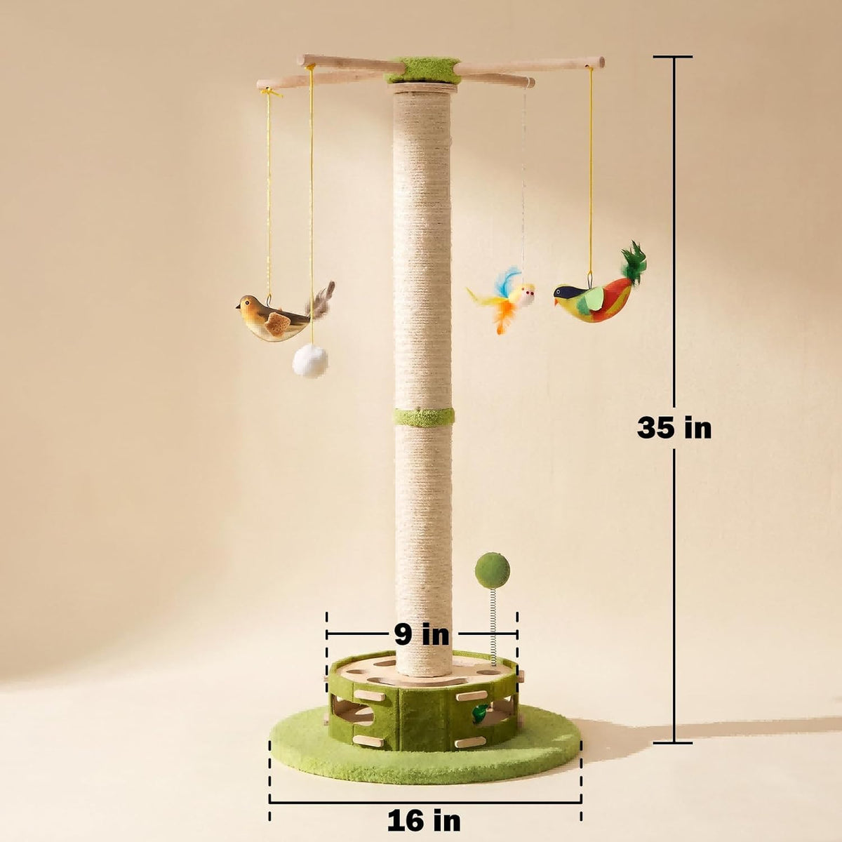 Tall Cat Scratching Post with Cat Puzzle Toys, Interactive Cat Toys