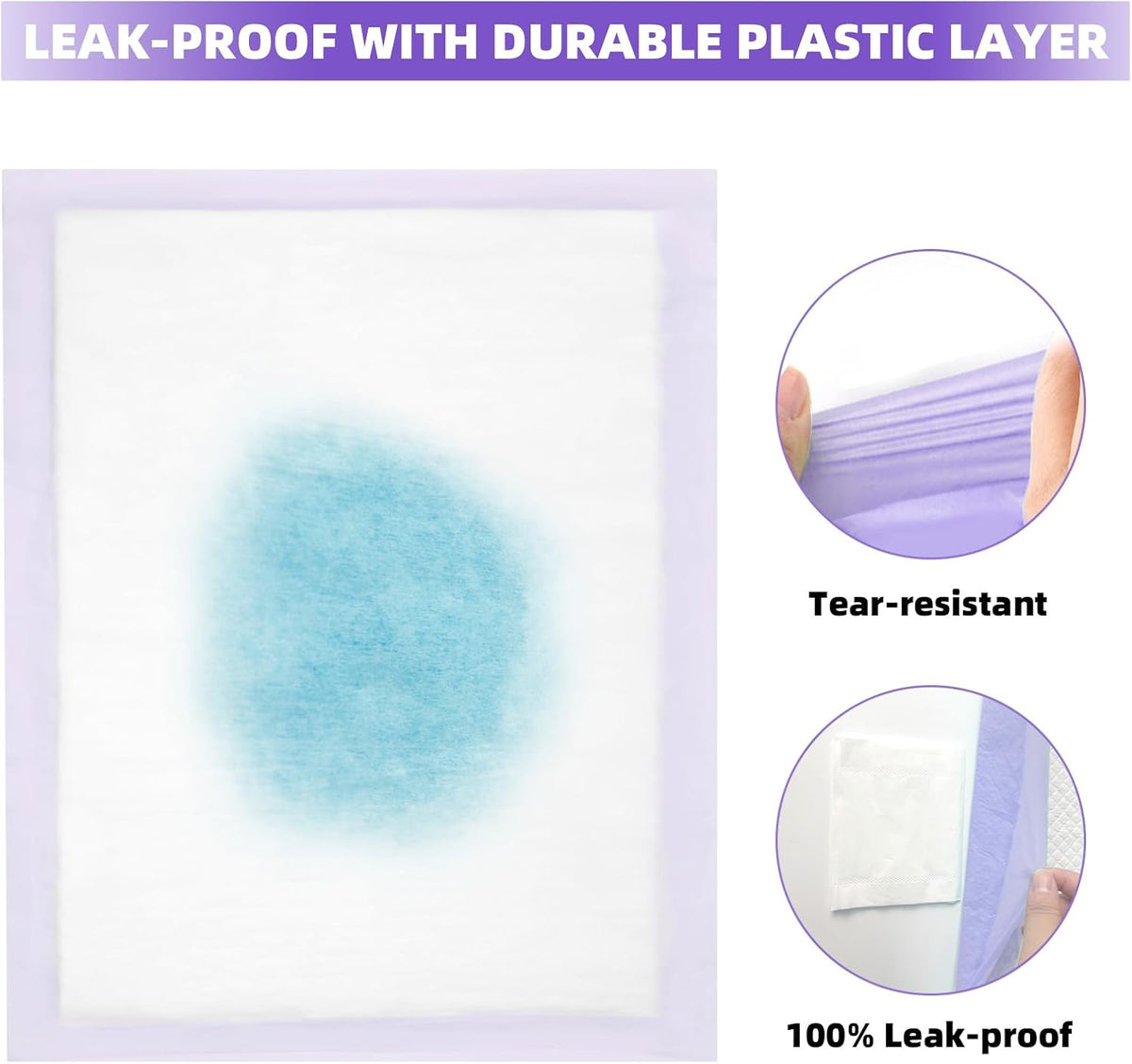IMMCUTE Cat Pads 16.9" X 11.4", 50 Ct | Pee Pads for Cats | Thickened 6-Layer Super Absorbent Pads, Pee Pads for Tidy Cats Breeze Litter System | Cat Pee Pad for Litter Box