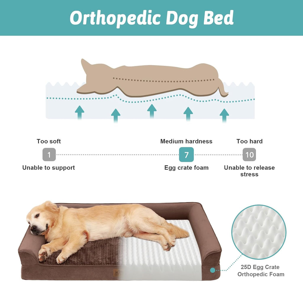 COZY KISS Orthopedic Dog Bed for Medium Small Size Dogs, U Shaped 30x20 in