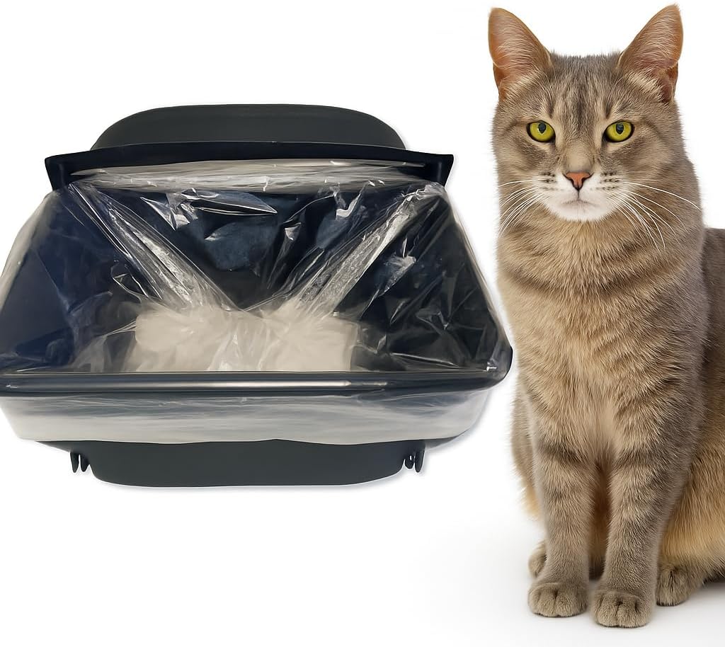 100-Pack Waste Drawer Liners for Litter-Box-Robot 4 & 3 12 Micron Extra-Thick HDPE, Custom Fit to Prevent Sensor Errors Heavy-Duty Leak-Proof, Compatible with Automatic Litter Boxes