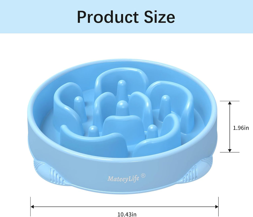 MateeyLife 2-Pack Slow Feeder Dog Bowls, 4 Cups, Dog Puzzle Feeder Bowl | Food-contact safe, dishwasher safe, non-slip base, maze design, for fast eaters, for dogs and cats, daily mealtimes