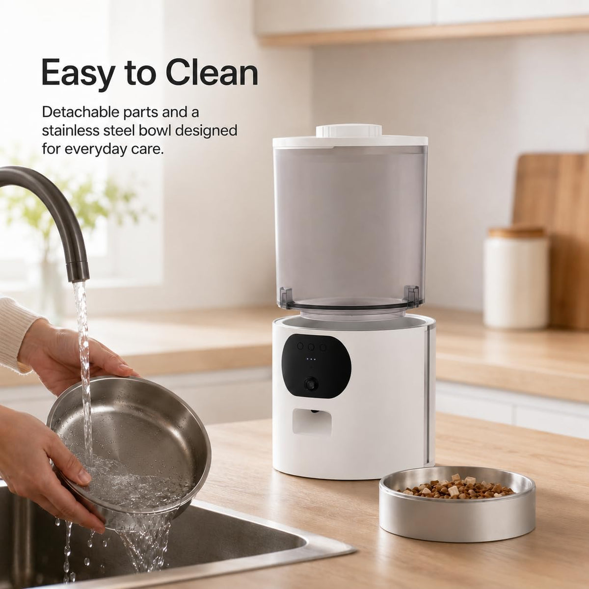 Automatic Cat Feeder with 2K Camera, Smart Pet Feeder with App Control for Cats & Small Dogs, 2-Way Audio & Motion Alerts, 5L WiFi Automatic Dog Feeder with Night Vision