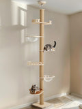 Veehoo Floor to Ceiling Cat Tree,102-122" Adjustable Tall Tension Cat Tower