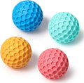 iPettie 4 Pack Honeycomb Dog Toys for Aggressive Chewers, Squeaky Chew Toys | Safe Rubber for Interactive Play, Tough Floating Chew Toy for Medium & Large Breeds, 3.15"
