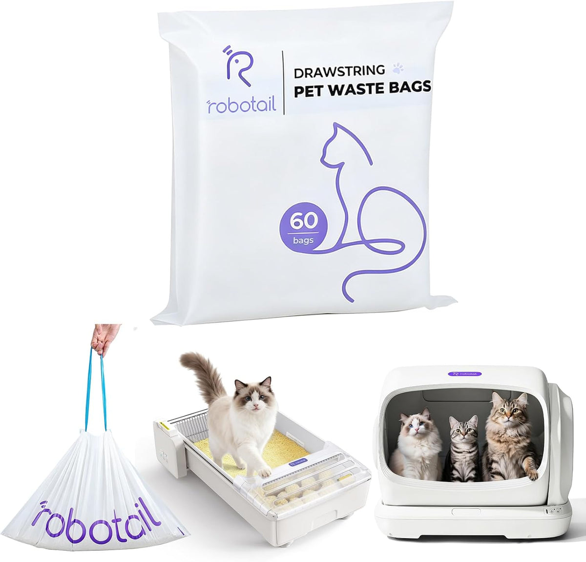 Automatic Litter Box Accessories Liners 60 PCS