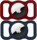 for AirTag Dog Collar Holder (WineRed&Midnight Blue)