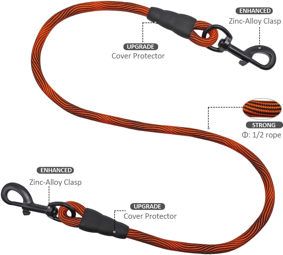 BTINESFUL 3FT 4FT 5FT Dog Tie Down, 2/5" Nylon Rope Indoor Short Dog Tether