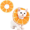 Cat Cone Collar Soft, Waterproof Cat Recovery Collar for Wound Healing After Surgery or Neutering Alternative to Elizabethan Collars Medical Neck Cone for Cats and Puppies (Orange, Small)