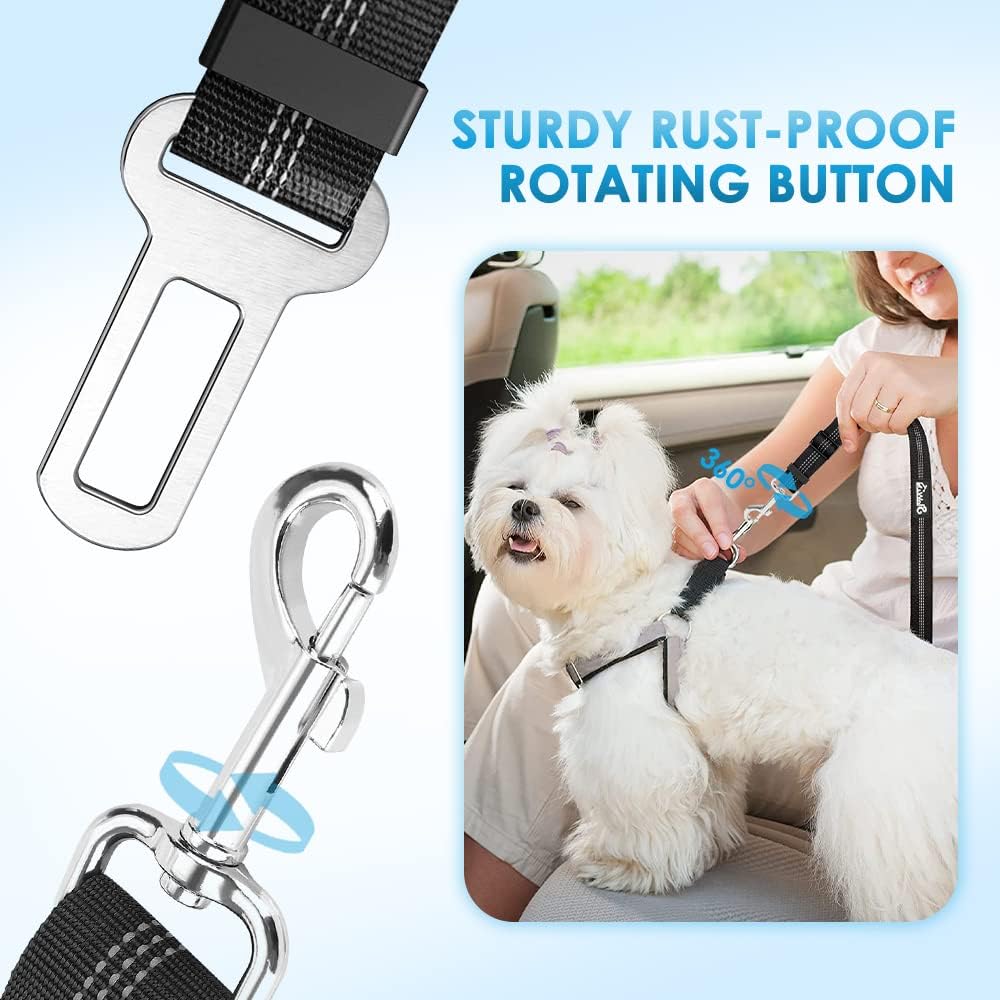 Lukovee Dog Car Seat Belt, 2 Pack, Headrest Restraint, Headrest+Clip+1 Bowl