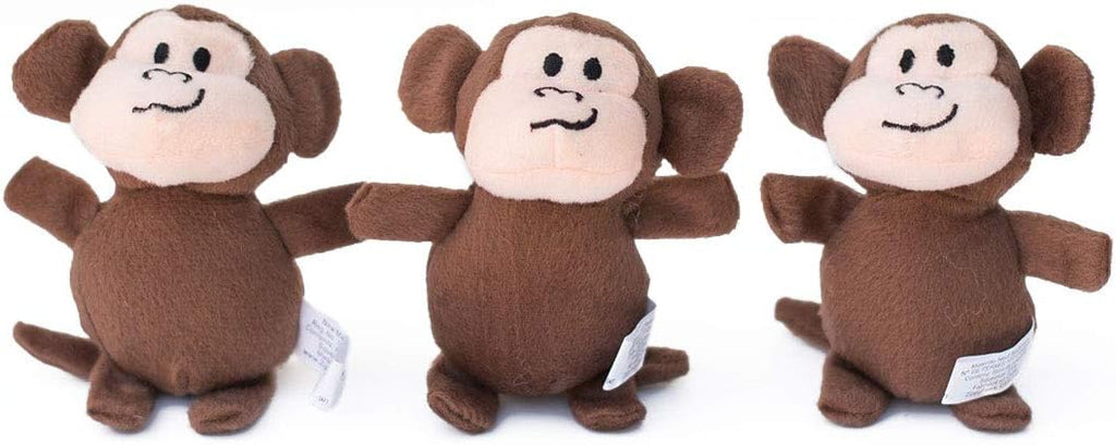 ZippyPaws Burrow Replacement Miniz Squeaky Toy for Enrichment - Monkeys