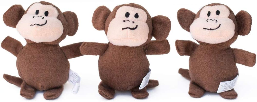ZippyPaws Burrow Replacement Miniz Squeaky Toy for Enrichment - Monkeys