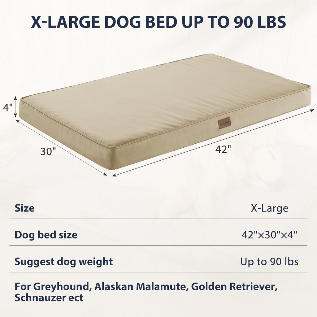 BFPETHOME Outdoor Waterproof Dog Bed for Large Dogs, Washable Cover, 42"
