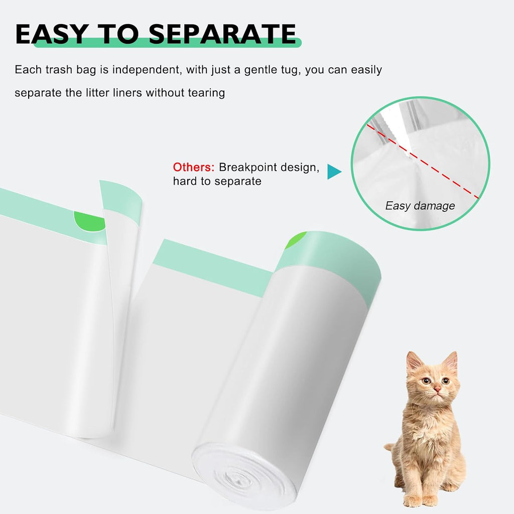 100 Pack Cat Litter Box Liner Bags Compatible with Pet Clumping & for Smartspin Self-cleaning Litter Box, Thick Heavy Duty Drawstring Waste Drawer Liners Compatible with PURA X/MAX -23" x 12"