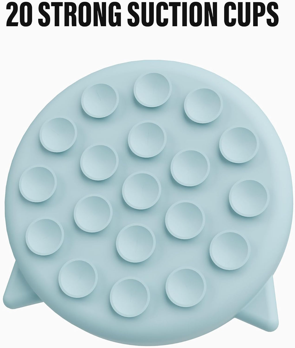 Silicone Cat Slow Feeder Bowl with Suction Cups, Puzzle Feeder, Interactive Toys for Cats, Reduces Overeating (Blue, 1 Cup)
