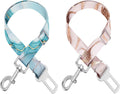 Adjustable pet cat and Dog car seat Belt，The Lanyard is Flexible and Adjustable from 20 to 33 inches (Golden Marble + Blue Marble)