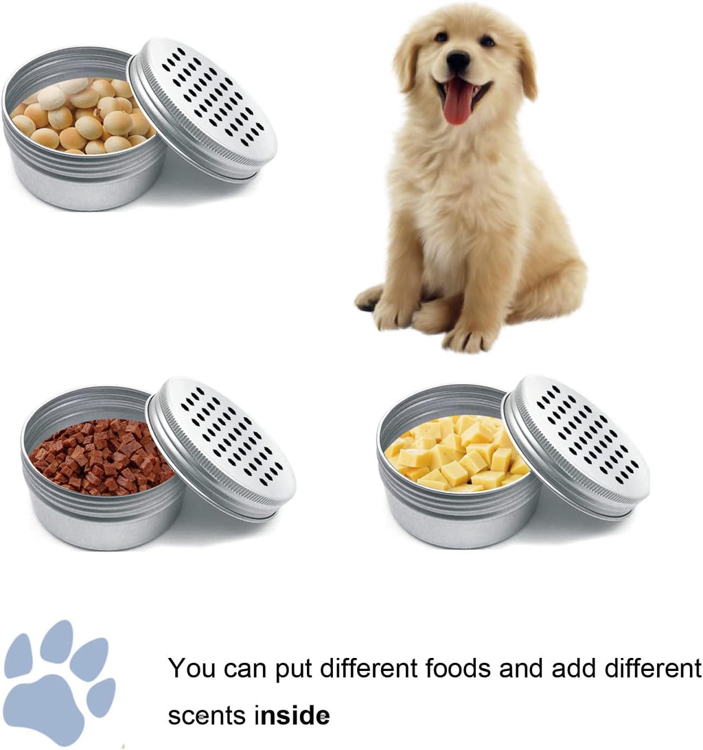 12 Pack Dog Pet Scent Training Box,Magnets Dogs Cat Scent Work tins,Dog Nose Work containers, Smell Metal Kit for Dogs Training, Pet Aluminium Tins