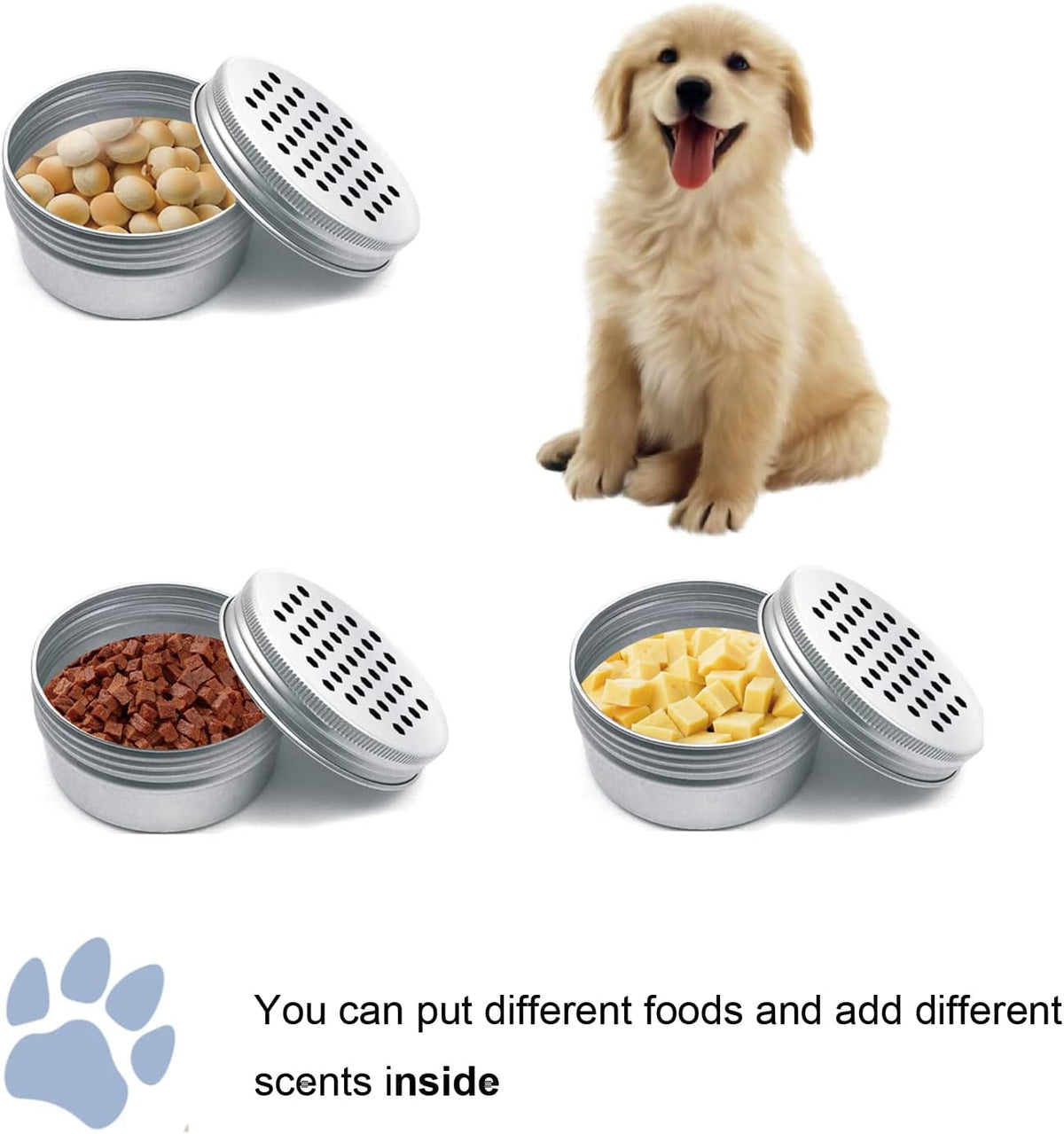 12 Pack Dog Pet Scent Training Box,Magnets Dogs Cat Scent Work tins,Dog Nose Work containers, Smell Metal Kit for Dogs Training, Pet Aluminium Tins