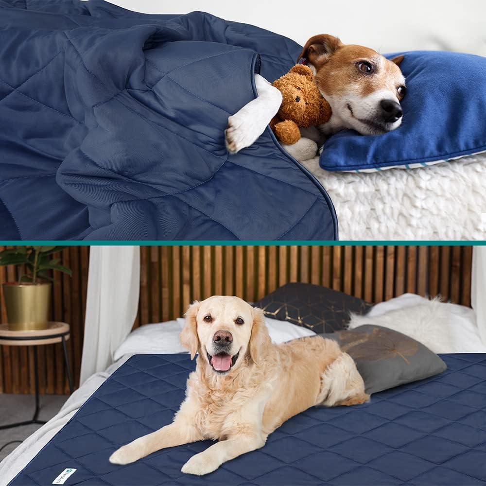 PetAmi Cooling Dog Blanket Lightweight Soft for Large Pet Cat 60x80, Navy