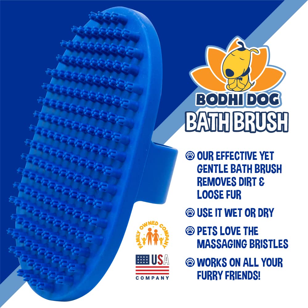 Bodhi Dog Grooming Bundle - Oatmeal Shampoo & Conditioner with Bath Brush for Shower, Showerhead, Sprayer & Bathing - Gentle Care for Long, Short & Curly Hair