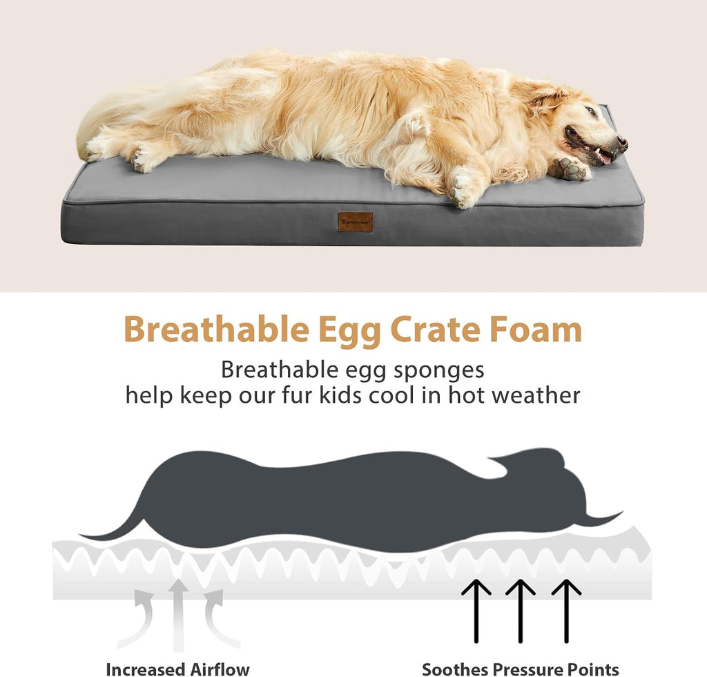 BFPETHOME Outdoor Waterproof Dog Bed for Large Dogs, Washable Cover, 30"
