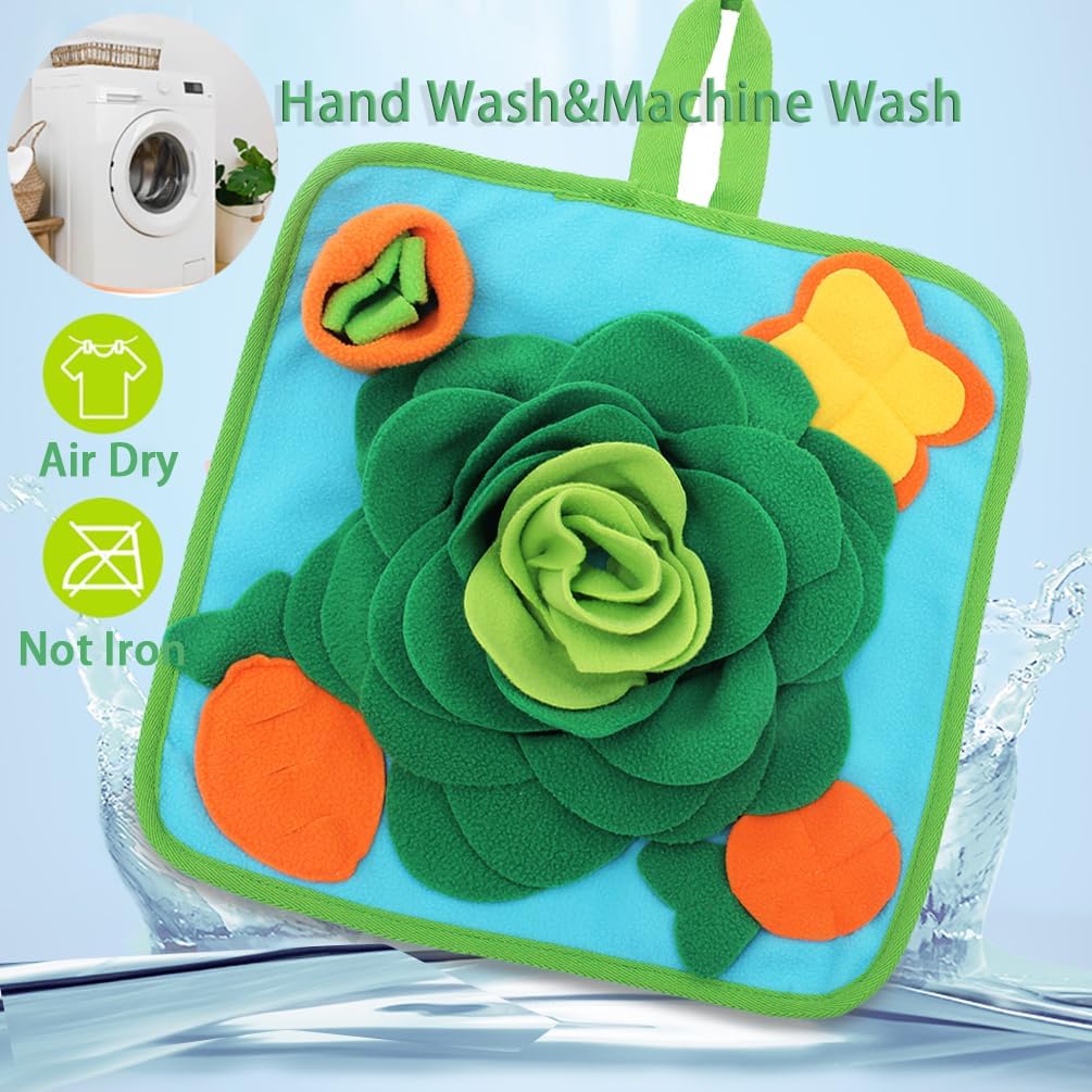 Rabbit Foraging Mat Snuffle Mat for Small Animals Bunny Puzzle Toys Pets Interactive Feeding Mat for Guinea Pigs Hedgehog Chinchilla Puppies (Green)