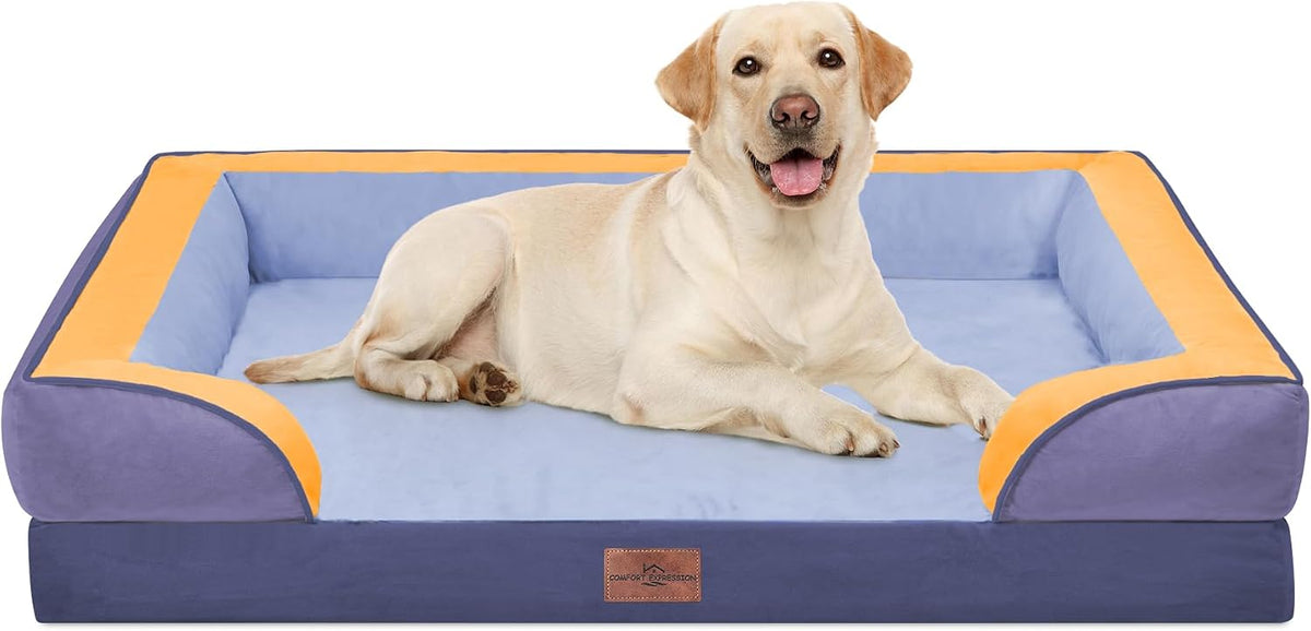 Comfort Expression Orthopedic Dog Bed for Extra Large Dogs with Bolster