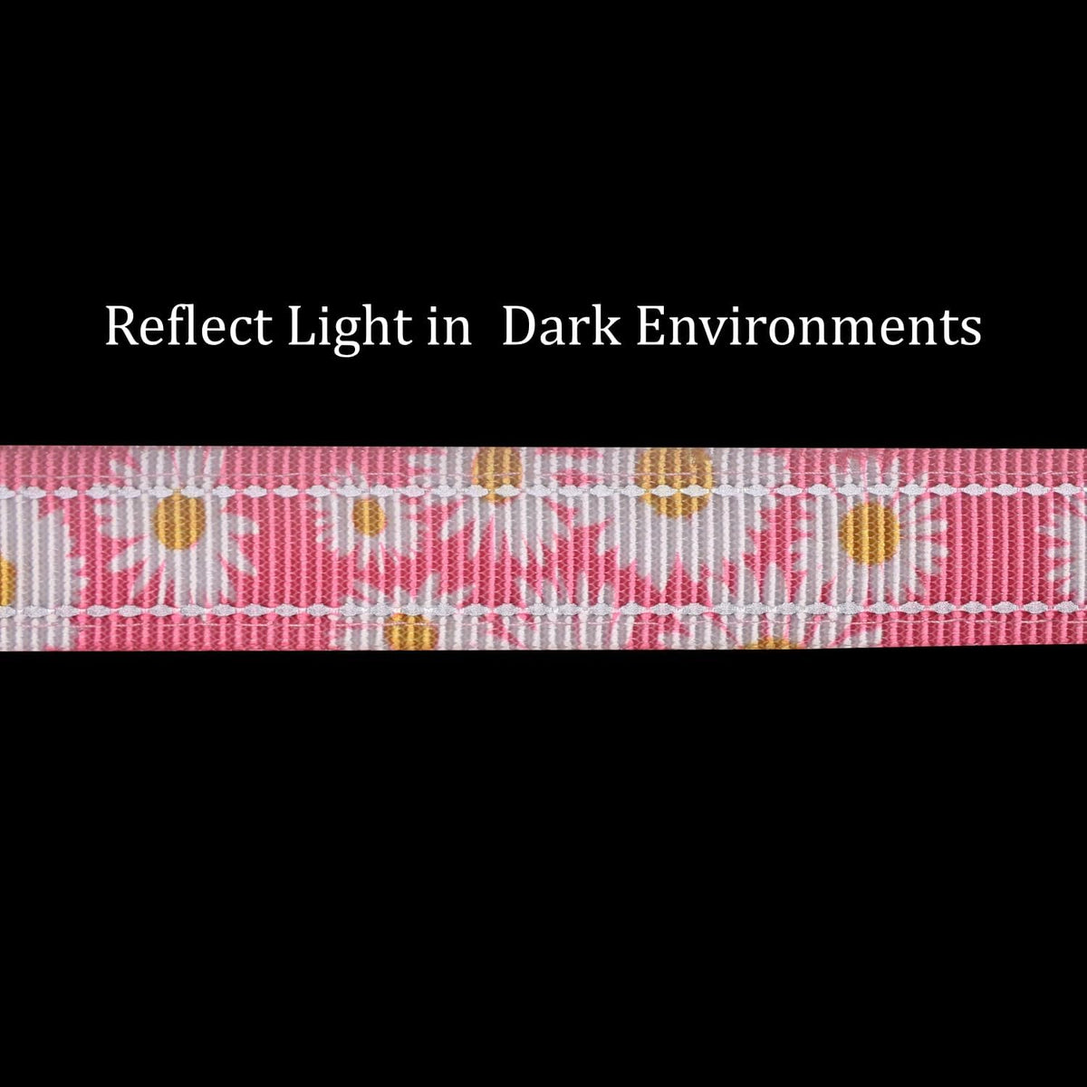 Hands Free Dog Leash, No Pull Bungee Dog Running Waist Leash, with Car Seat Belt, Reflective Stripes, Heavy Duty for Medium and Large Dogs. (Daisy Pink, Large)