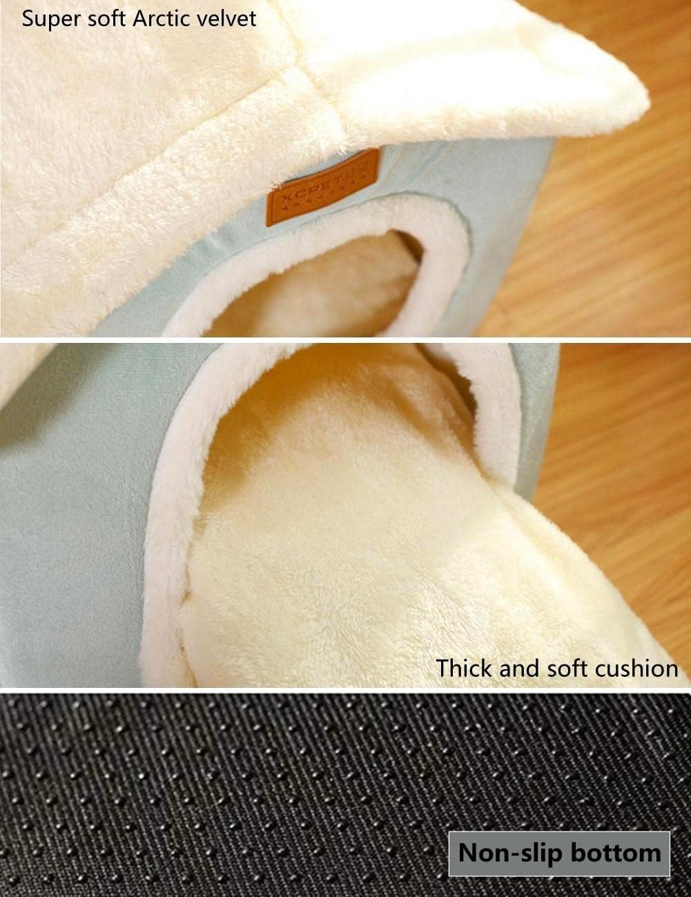 BXEBUI Dog House Indoor Memory Sponge, Foldable Dog House Kennel Bed Mat with Cushion for Small Medium Large Dogs Cats, Winter Warm Cat Nest Puppy Cave Sofa Pet Products (Small)